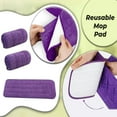 thumbnail image 3 of CUITING 3 Pcs Replacement Microfiber Pad for Universal Commercial 16.5 Inch Mop Head Flat Mop Head Wet & Dry Commercial Cleaning Refills Reusable Mop Refills Fit for Most Microfiber Flat, 3 of 7