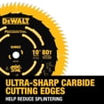 thumbnail image 3 of Hoja de sierra DEWALT DW3218PT 80T 25,4 cm ATB de corte transversal, 3 of 8