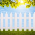 thumbnail image 4 of Landege 4-Pack White Plastic Garden Picket Fence Set, Lawn Edging for Yard, Outdoor Decoration and Landscape Border, 4 of 7