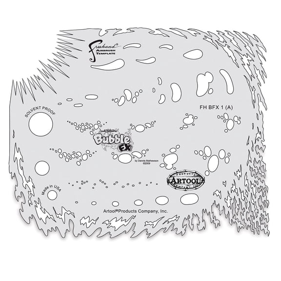 Iwata Artool Freehand Template - Bubbles FX, Set of 4