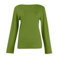 thumbnail image 6 of CCRFTGI Shirt for Women Long Sleeve Thermal Fleece Lined Baselayer Shirt Stretch Fitted Slim Fit Underwear Shirt Fall Winter Cold Weather Crew Neck Blouse Green 2XL, 6 of 8