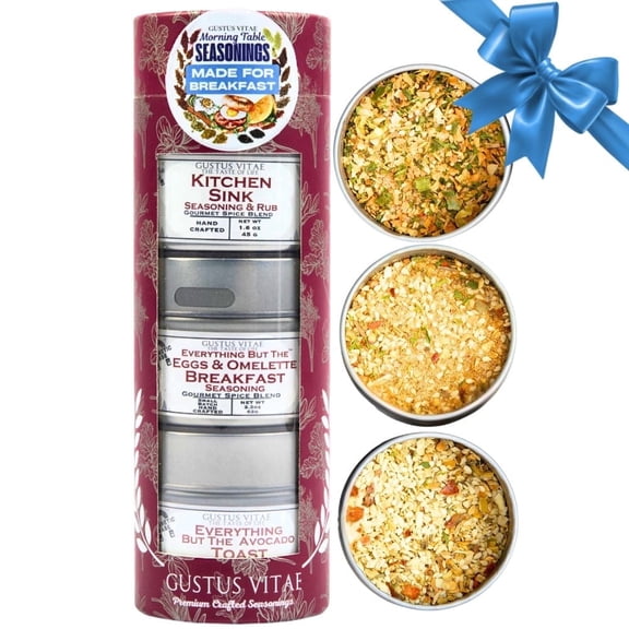 Made for Breakfast: The Morning Table Seasonings | Gift Pack Set of 3  | Gustus Vitae