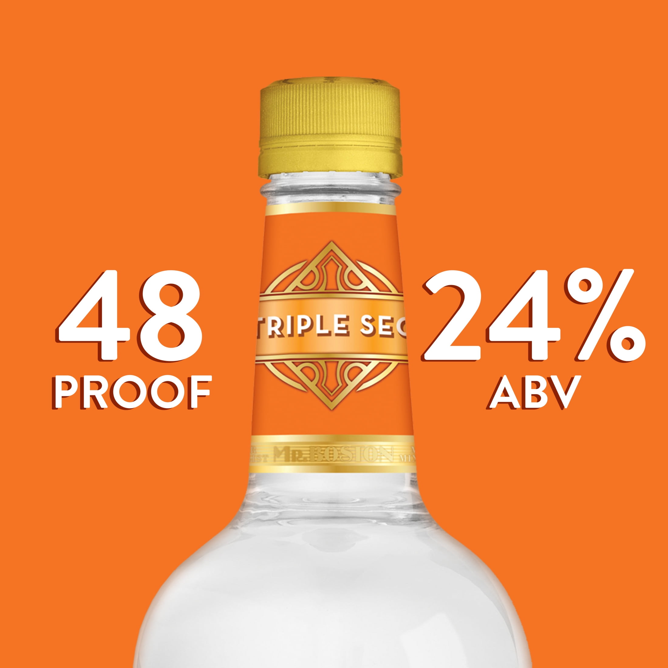 Mr. Boston Triple Sec Orange Liqueur, 750ml, 24% Alcohol, Margarita Mix Cocktail Mixers