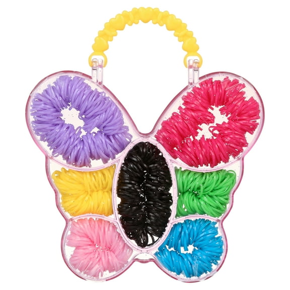 Equate Kids Poly Bands in Butterfly Case for Ponytails, Braids, or Buns, Color May Vary, 1,000 Count
