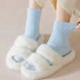 thumbnail image 5 of 5 Pairs Women's Fuzzy Socks with Non-Slip Grips, Soft Fluffy Slipper Ankle Socks for Winter Warmth, Home Sleep & Hospital Use, 5 of 8