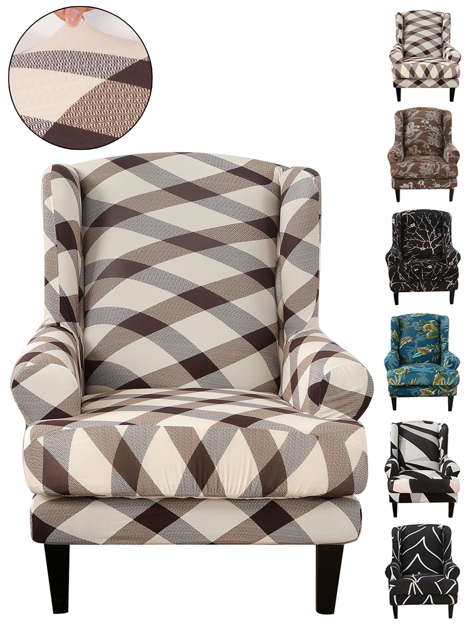 KBOOK Wing Chair Covers 2Piece Wingback Armchair Chair Slipcovers