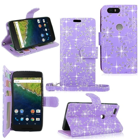 Nexus 6P Case, Google Nexus 6P Case Cellularvilla [Stand Feature] [Slim Fit] Wallet Case, Premium PU Leather Flip Cover [3 Card Slots] [Wristlet] Case For Google Huawei Nexus (Nexus 6p Best Accessories)