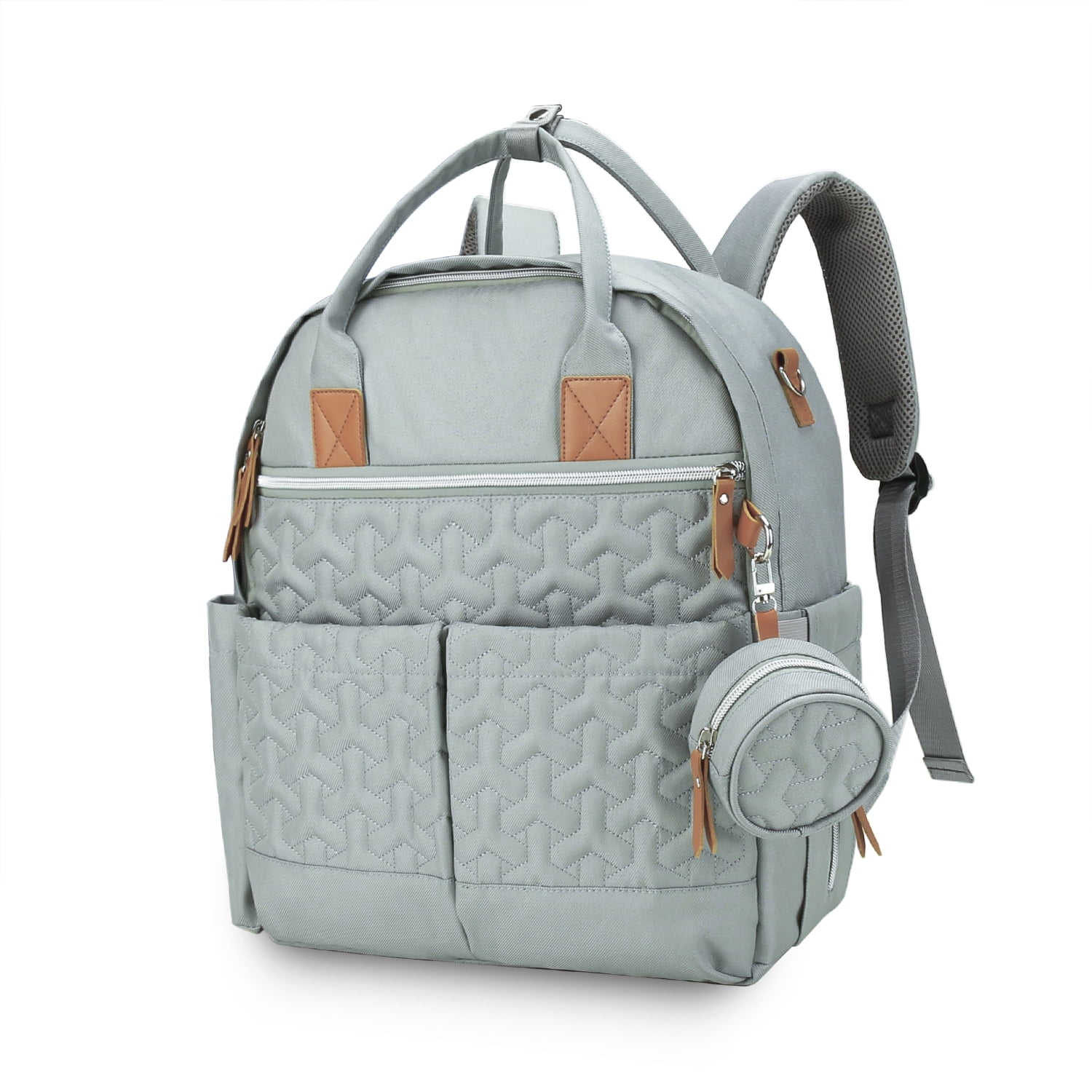 Diaper Bag Backpack with Pacifier Holder Smart Mommy Bag Stroller Organizer with Insulated Pocket&Stroller Strap