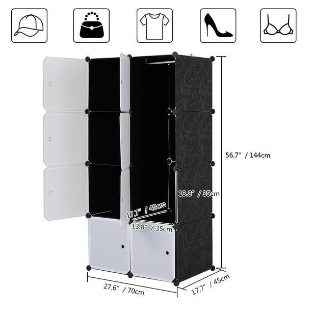 Ktaxon Portable 8-Cube Storage System, Sturdy DIY Clothes