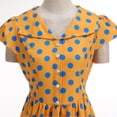 thumbnail image 5 of Purcolt Women's 1950s Retro Cocktail Dress Summer Casual Short Sleeve Shawl Collar Polka Dot Midi Dress Party Evening Prom Gown Tea Dresses, 5 of 6