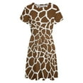 thumbnail image 4 of Giraffe Print Dress Fashion Beach Short Sleeve Dresses Female Party Printed Sundress, 4 of 7