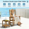thumbnail image 3 of SERWALL Adirondack Outdoor Side Table, All Weather Use Double Layer Patio Side Table, HIPS Rectangular End Table- Brown, 3 of 8