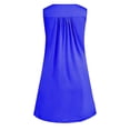 thumbnail image 3 of Ygbgbb Womens Summer Beach Dresses Casual Folded Waist Button Strap Dresses Mini Dress Solid Color Round Neck Sleeveless Dresses with Pockets Blue XXXXXL, 3 of 5