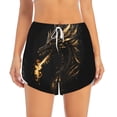 thumbnail image 2 of Daiia Black And Gold Fire Dragon Pattern Women's 2 in 1 Running Shorts - Lightweight Athletic Workout Gym Yoga Shorts Liner with Phone Pockets-Medium, 2 of 7