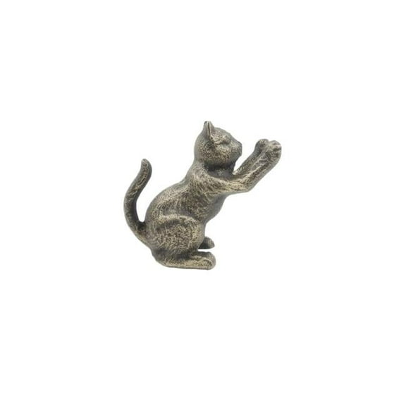 5 x 2.5 x 5 in. Rustic Gold Cast Iron Cat Door Stopper