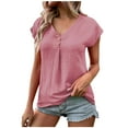 thumbnail image 1 of Birdeem Mode Femmes Été Col en V Uni Manches Courtes Aguichant Haut Blouse, 1 of 6