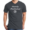 thumbnail image 1 of Mens Heavily Meditated with Om Yoga V-neck Shirt - Charcoal, 4XL, 1 of 1