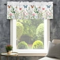 thumbnail image 4 of Butterfly Flower Valances for Windows Spring Floral Retro Rod Pocket Curtain Valance Window Treatment Short Curtains for Kitchen Living Room, 58"x16", 4 of 9