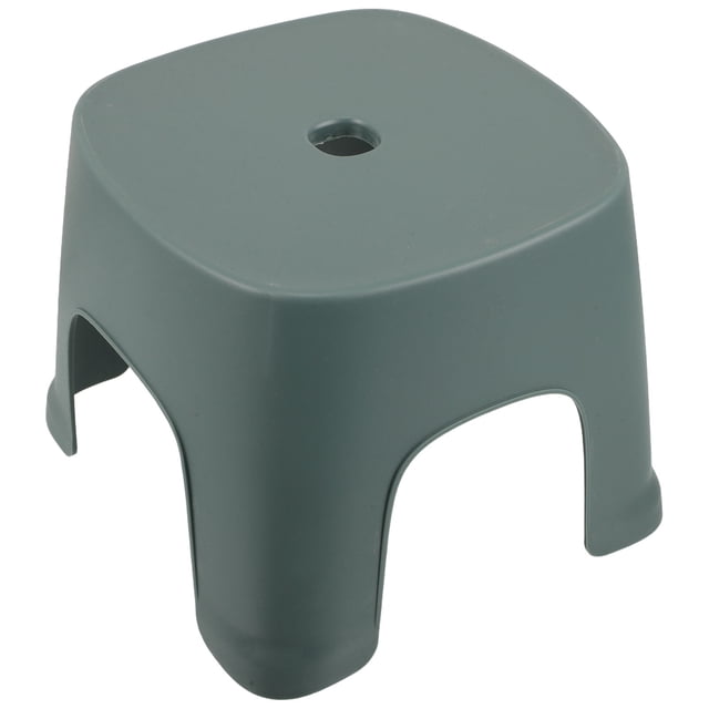 CRAFTHROU Small Stools To Sit On Green Plastic Kids Bathroom Stool With Anti Slip Mat For Bathroom 1Set