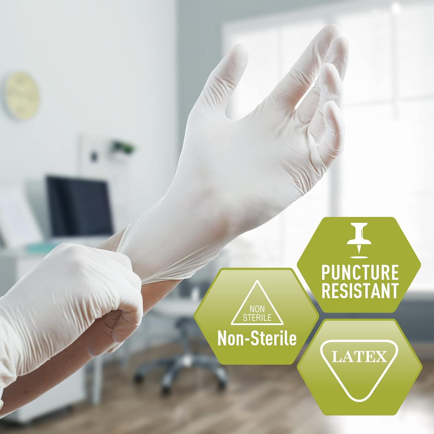 Med Pride Disposable Latex Gloves, 5 Mil Thick 1000 Count White Exam Gloves, Medical Grade, Powder-Free, Small