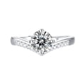 thumbnail image 2 of YYKihy Opening Rings Shiny Silver V Shaped Tiny Cubic Zircon Princess Crown Wedding Rings For Women, 2 of 8
