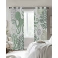 thumbnail image 3 of Fsddascl Sage Green Octopus Coastal Blackout Curtains for Bedroom/Living Room, Thermal Insulated Kitchen Curtains, Nautical Coral Starfish Grommet Darkening Window Treatment Drapes 42"x63"x2, 3 of 8