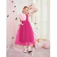 thumbnail image 4 of Arshiner Flower Girl Dress V-Back Bowknot Formal Pageant Ball Gown Wedding Party Long Tulle Dresses, 4 of 6