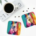 thumbnail image 4 of Naloa Watercolor White Horse Coasters for Set of 4 - PU Leather Coasters, Coasters for Table Cup Tea Coffee Beer, Decorative for Kitchen Homedecor (Round), 4 of 6