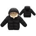 thumbnail image 3 of YYDGH Winter Toddler Baby Fleece Coat Solid Warm Jacket Baby Boys Girls Padded Fuzzy Coats Kids Zipper Plush Hooded Outerwear(Black,6-9 Months), 3 of 3