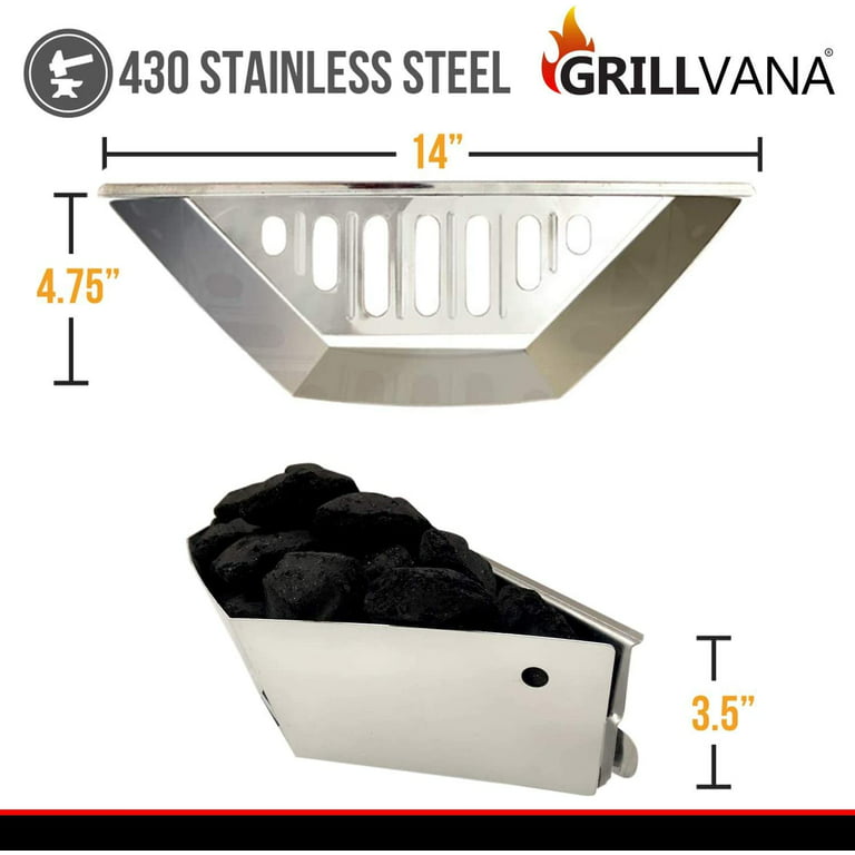 Stainless Steel Charcoal Basket- BBQ Grilling Accessories for Grills 22” Kettles- Heavy Duty Char-Basket for Wood Chips- Charcoal Grill Accessories (Set of 2) - Walmart.com