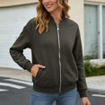 thumbnail image 2 of Unir Full Zip Casual Sweatshirt Jacket for Women, Ribbed Collar Cuffs, Relaxed Fit Athletic Outerwear with Pockets, 1 Piece, S-XXL, Plus Size Friendly, 2 of 6