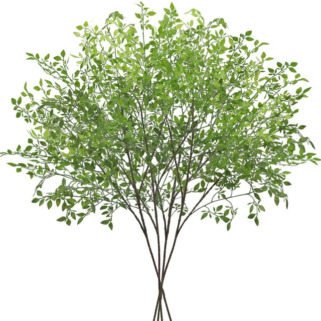 Plantas artificiales CEWOR Green Nandina, vapores largos de 110 cm, 4 unidades