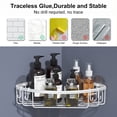 thumbnail image 6 of Aluminum Shower Caddy Bathroom Shelf with Hooks, 6 of 7