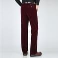 thumbnail image 4 of Men's Solid Corduroy Dress Pants Casual Straight Business Formal Pants Button Zipper High Waist Pocket Trousers Long Pants, 4 of 6