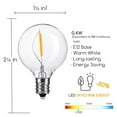 thumbnail image 3 of Yi Lighting LED, Clear G40 Globe Dimmable LED Bulbs For String Lights Replacement Bulbs Warm White (Pack of 25), 3 of 4