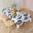 thumbnail image 3 of White and Blue Of Leopard Print Rectangle Tablecloth 60"x120",Waterproof Polyester Rectangle Table Cloth, Wipeable Spillproof Polyester Tablecloth for Dining, Camping, Indoor and Outdoor, 3 of 6