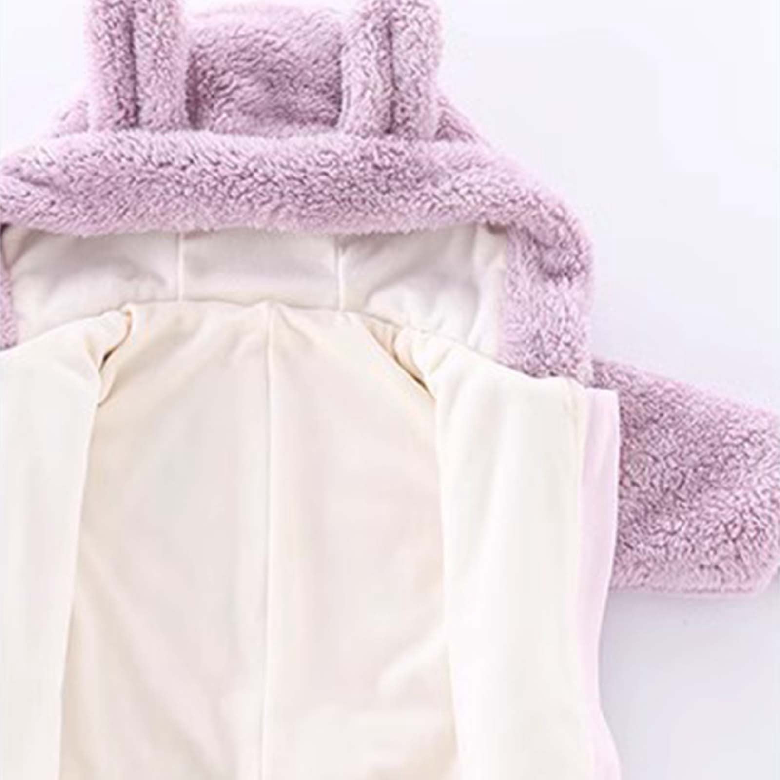 ibiyuan Fall Baby Clothes,Baby Girls Long Sleeve Hooded Jumpsuit Romper Outfits Winter Warm Clothes,Purple,12-18 Months