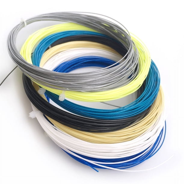 Línea de plumas para entrenamiento de principiantes/línea de raqueta de bádminton/línea de plumas elástica duradera