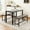 Gray, variant on Dining Set for 4 with 2 Benches, Kitchen Table Set with Metal Frame & MDF Board, Space-Saving Dinette for Kitchen, Dining Room - Color: Gray