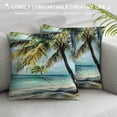 thumbnail image 3 of BCIIG Palm Trees Beach Ocean Graphic Decorative Pillow Cover for Home Couch Living Room Bed Sofa 1PC 20x20in, 3 of 5