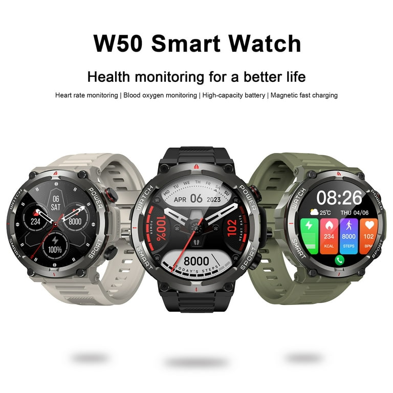 Blackview Military Smart Watches for Men, Bluetooth Call(Answer/Make  Calls), 1.39 HD Touch Screen Outdoor Sport Watch, with 100+ Sport