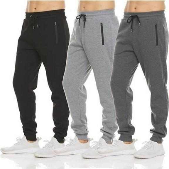 Pure Champ Active Athletic Zipper Pocket/Fleece Jogger & Sweatpants 3 Pack (Men's)