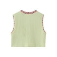 thumbnail image 2 of Douhoow Women Vintage Embroidery Floral Vest Sleeveless Open Front Gilet Cardigan Tops, 2 of 4