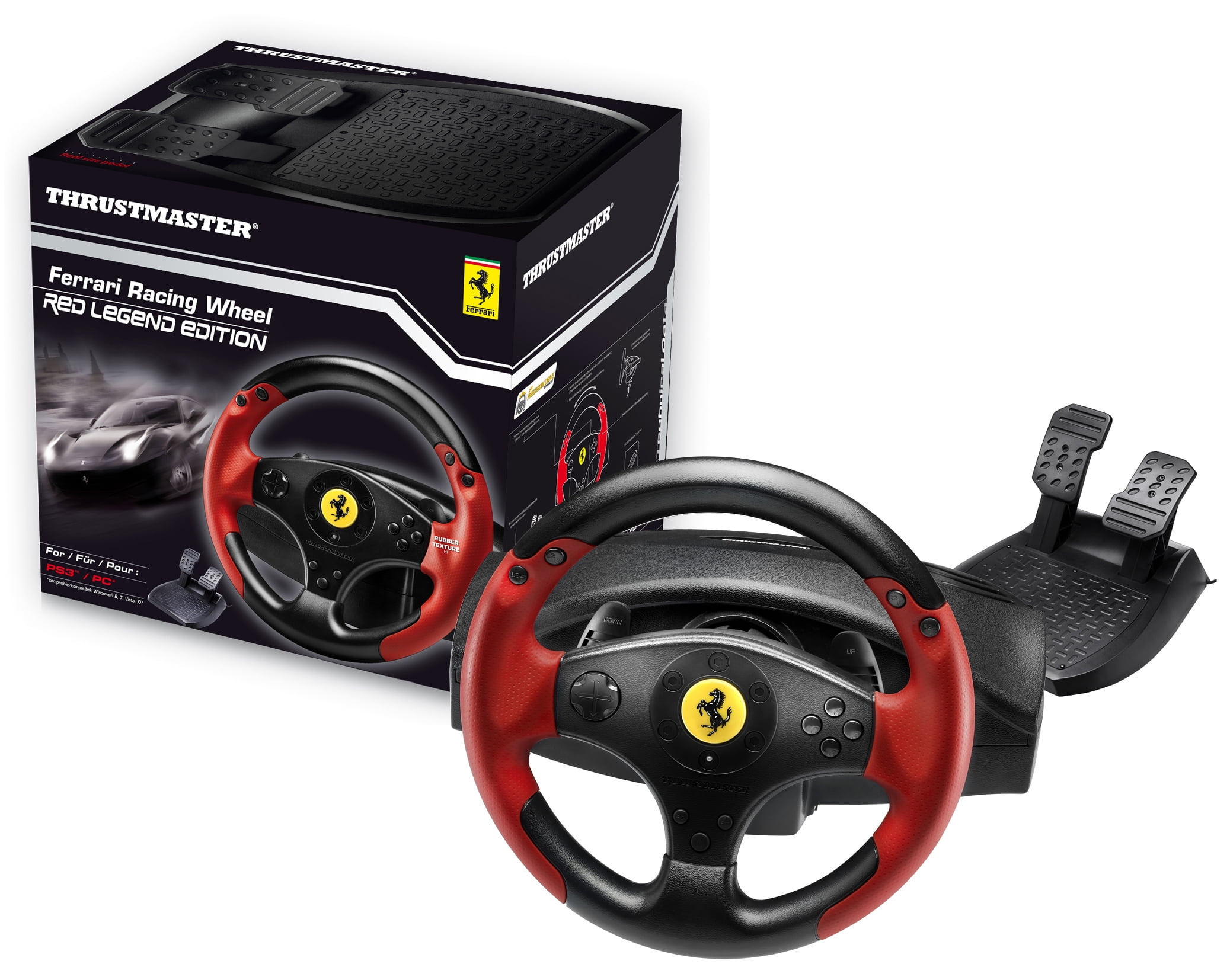 faglært Eller senere helvede Thrustmaster - Ferrari Red Legend Edition Racing Wheel for PC, PS3 -  Walmart.com
