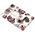 thumbnail image 3 of EREHome Funny Skull Roses Placemat Plate Holder Set of 4, Table Mats Protector 12x18 inch, 3 of 5