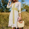thumbnail image 4 of Gold Cross on Pink Floral Pattern-2 Womens Summer Dress Tie Back A Line Flare Dress, 4 of 9