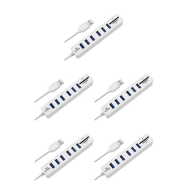 Bearachild USB Hub 2,0 Multi USB 2,0 Hub USB Splitter alta velocidad 6 puertos Hub TF lector de tarjetas todo en extensión de computadora Hub Type5 NO5