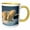 Yellow/White, variant on 3drose, Canada, Nunavut Territory, Repulse Bay, Polar Bear Cub Beneath Mother., 11oz Two-tone Yellow Mug