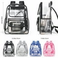 thumbnail image 3 of Inadays Clear Backpack for School PVC Clear Bookbag Heavy Duty Transparent Backpacks for Stadium Events Multiple Pockets See Through Bag for Concert Work Security Travel Festival, Blue, 3 of 6