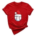 thumbnail image 4 of Gibobby Camiseta Navideña De La Mujer Camiseta de manga corta con cuello redondo y estampado de Navidad para mujer(Rojo,M), 4 of 5